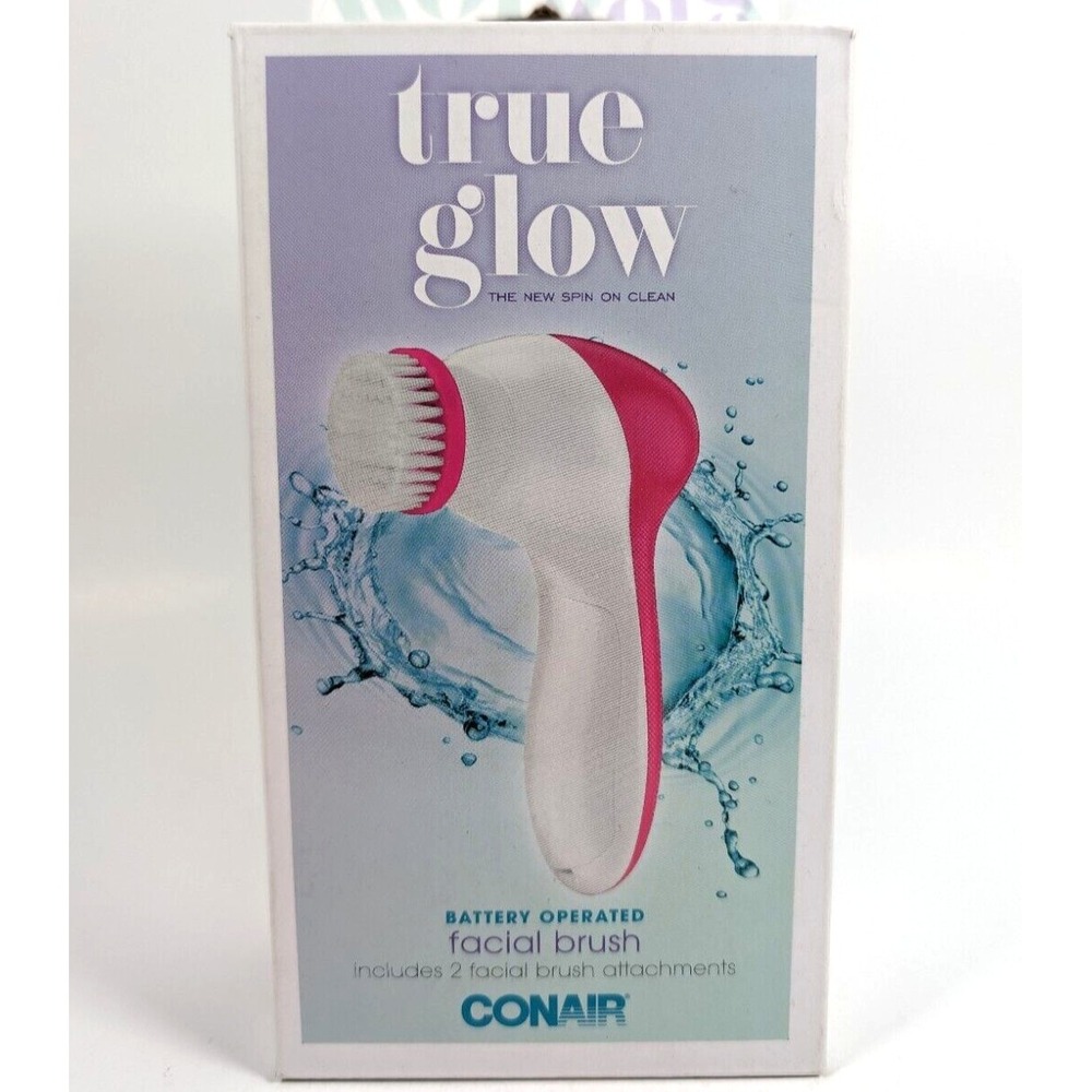 Conair True Glow Facial Cleansing Brush Battery Operated w/ 2 Attachments FCB7